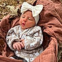 baby, infant, bow, headband, blanket, autumn, leaves, outdoor, fall, cozy, clothing, pattern, cute, newborn, portrait, child, nature, soft, warm, resting