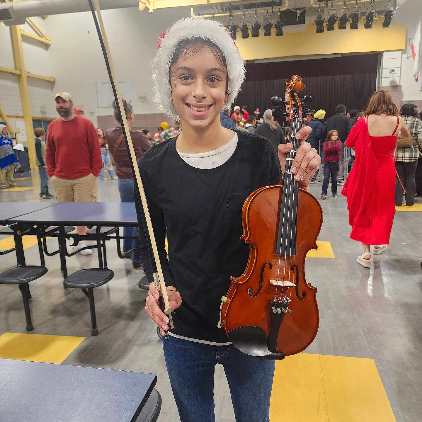 Jeevika is registered to the contest to win money with this photo: accessories, adult, bag, chair, clothing, electricaldevice, female, footwear, furniture, glasses, handbag, hat, male, man, microphone, musicalinstrument, person, shoe, violin, woman