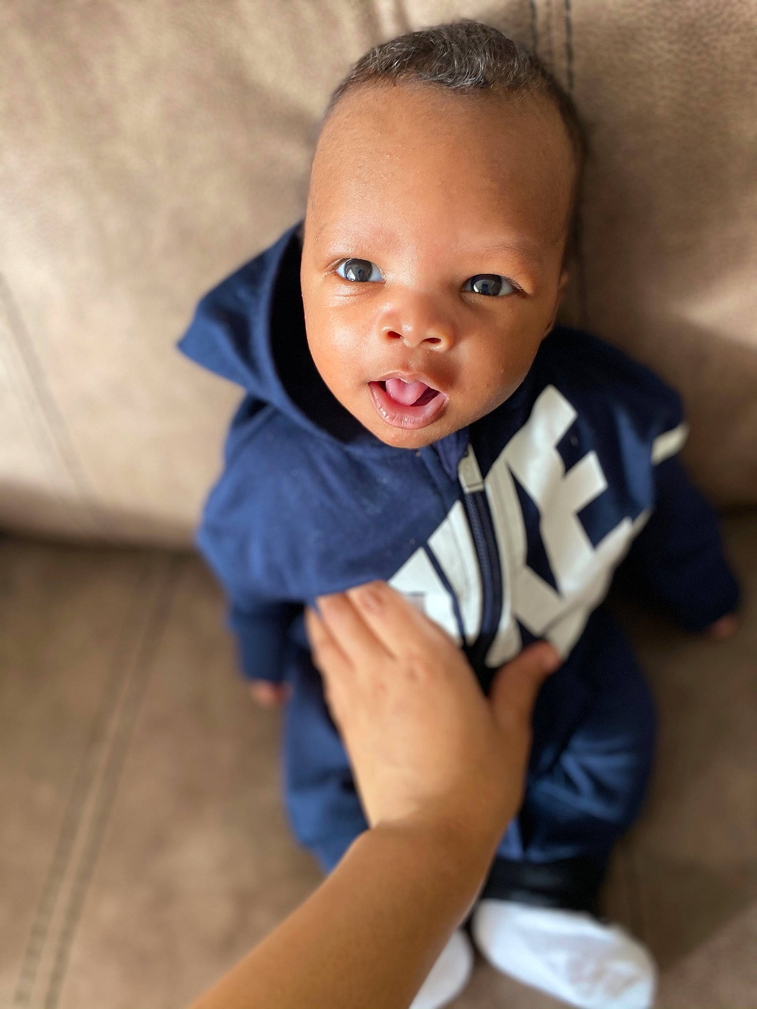 Christen joined the competition — help win amazing prizes! baby, baby_toddler_clothing, clothing, comfort, electric_blue, eye, eyebrow, flash_photography, floor, flooring, hair, happy, iris, neck, nose, person, skin, sleeve, smile, t_shirt