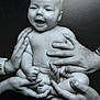 baby, infant, hands, black_and_white, smiling, naked, cute, portrait, human, skin, feet, fingers, parental_care, love, family, newborn, expression, support, togetherness, joy