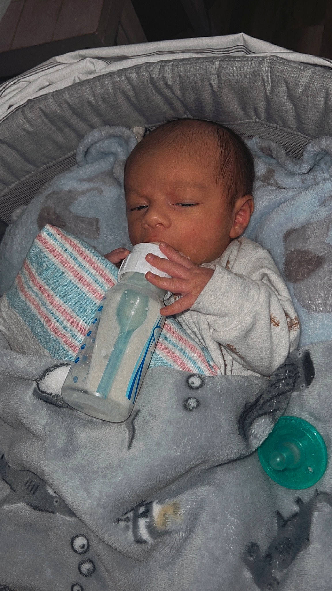 Chase joined the competition — help win amazing prizes! baby, baby_carriage, baby_products, baby_toddler_clothing, bottle, cheek, child, comfort, drinkware, face, hairstyle, head, infant_bed, person, plastic_bottle, product, sitting, skin, textile, toddler