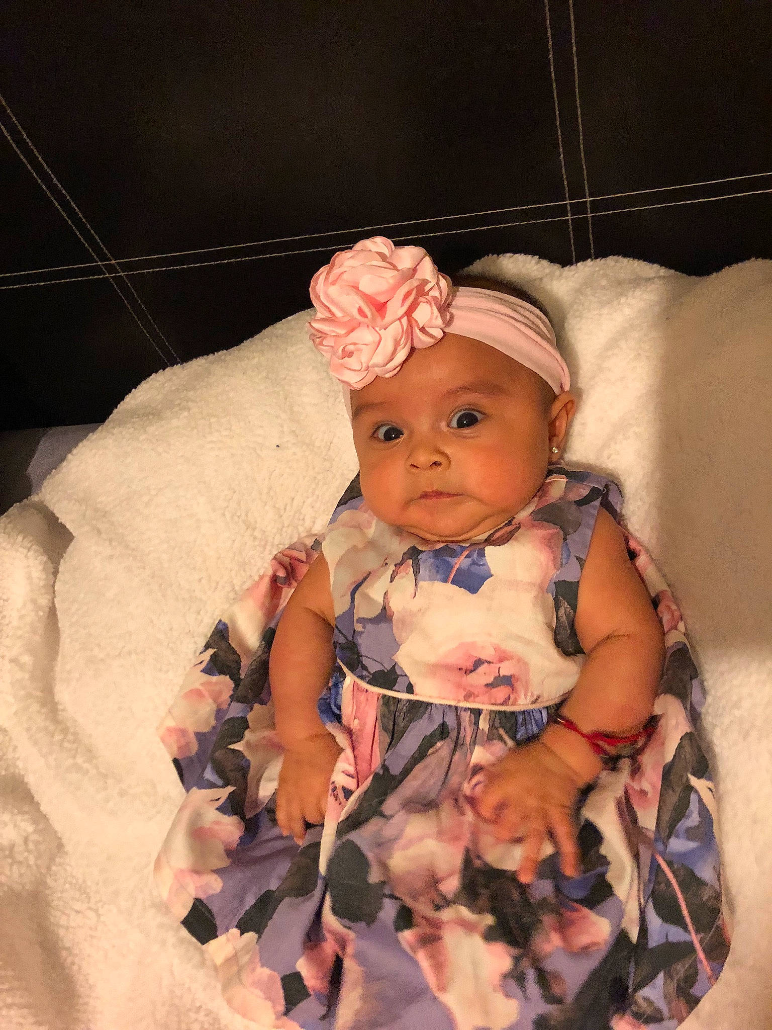 Lydia is registered to the contest to win money with this photo: baby, baby_products, cheek, child, doll, dress, eye, headwear, person, pink, skin, toddler