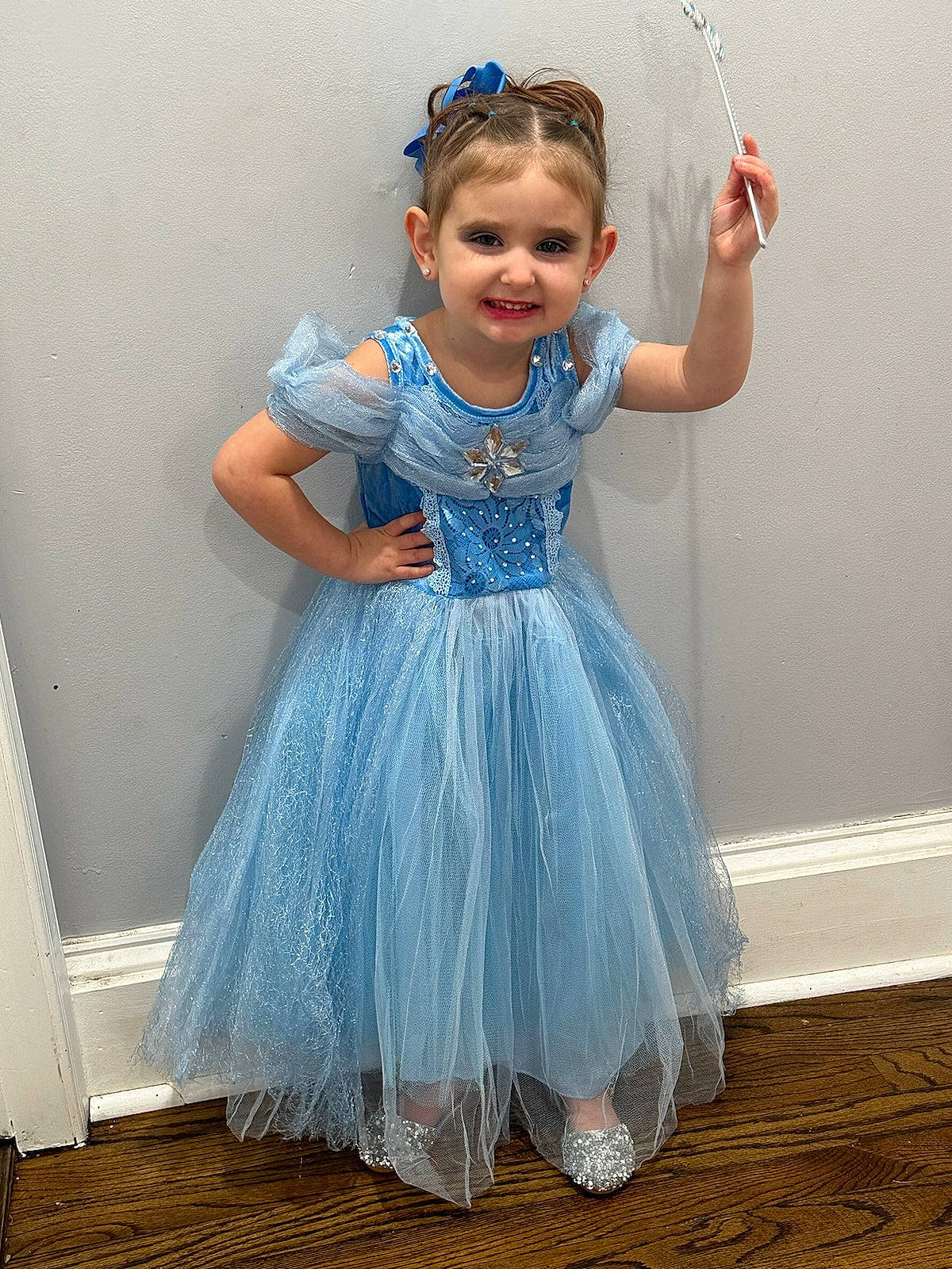 Rylee is registered to the contest to win money with this photo: arm, azure, baby_toddler_clothing, day_dress, dress, electric_blue, embellishment, event, fashion_design, happy, headpiece, joy, neck, person, photograph, pink, purple, ruffle, sleeve, smile