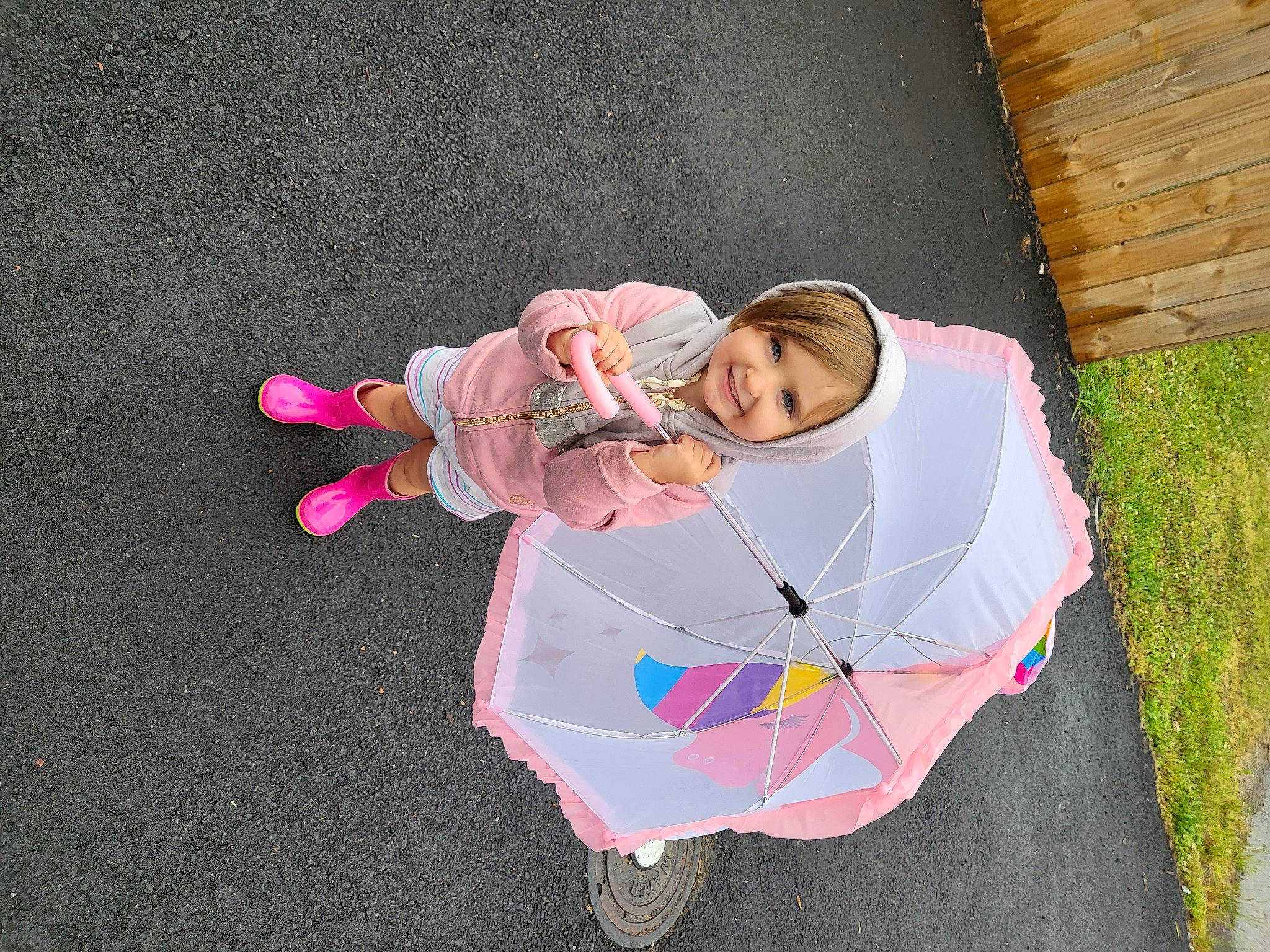 Rylee joined the competition — help win amazing prizes! asphalt, baby, baby_products, child, fashion_accessory, fun, grass, happy, joy, leisure, magenta, people_in_nature, person, pink, play, recreation, road_surface, sitting, tints_and_shades, toddler