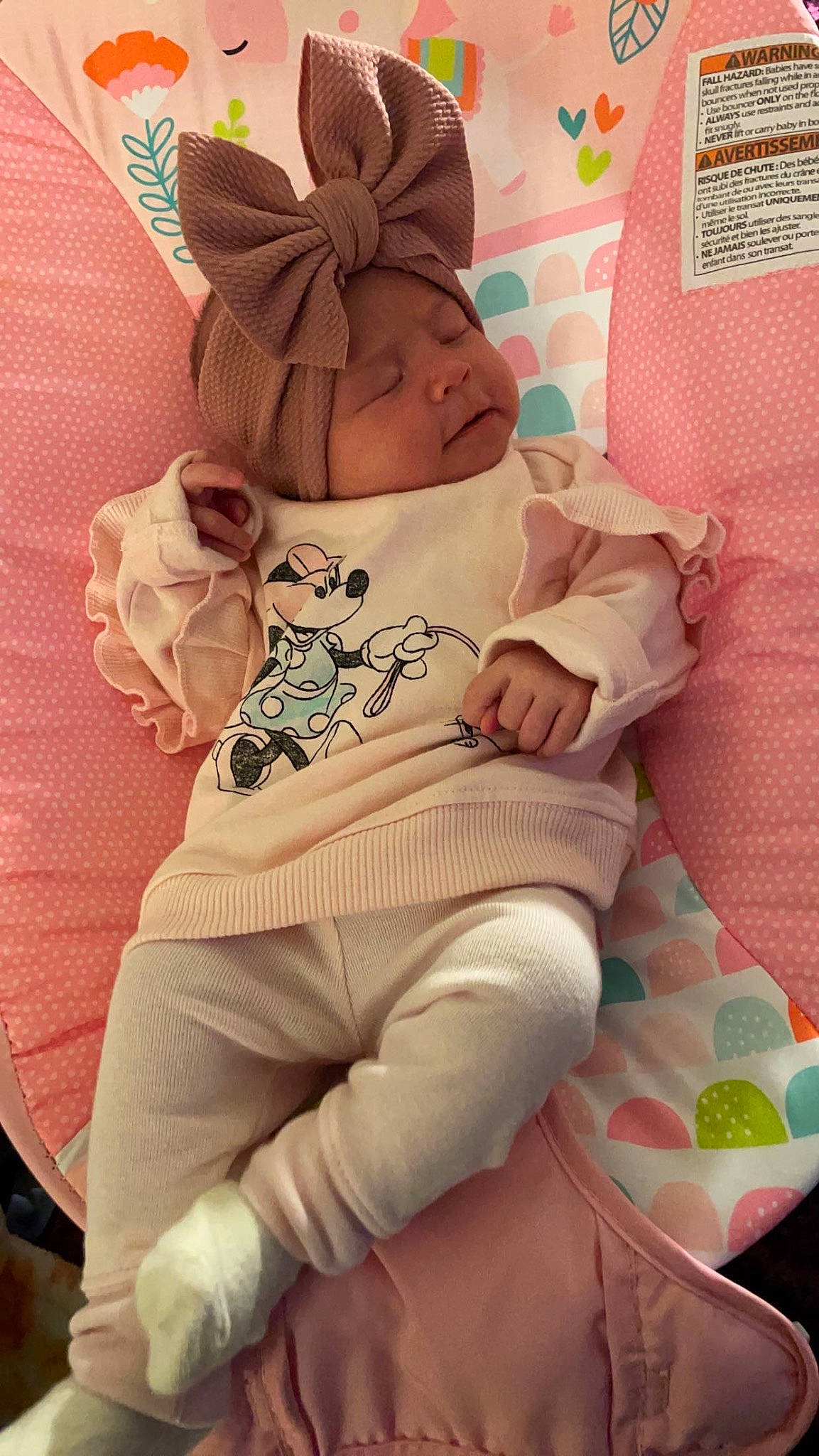 Melina joined the competition — help win amazing prizes! baby, baby_products, baby_sleeping, baby_toddler_clothing, bedding, carmine, child, comfort, headwear, human_leg, lap, linens, pattern, peach, person, pink, sitting, sleeve, textile, thigh