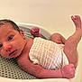newborn, baby, infant, bath, towel, skin, face, eyes, hand, foot, leg, bathroom, water, relaxing, cute, small, child, sleeping_bag, infant_care, person