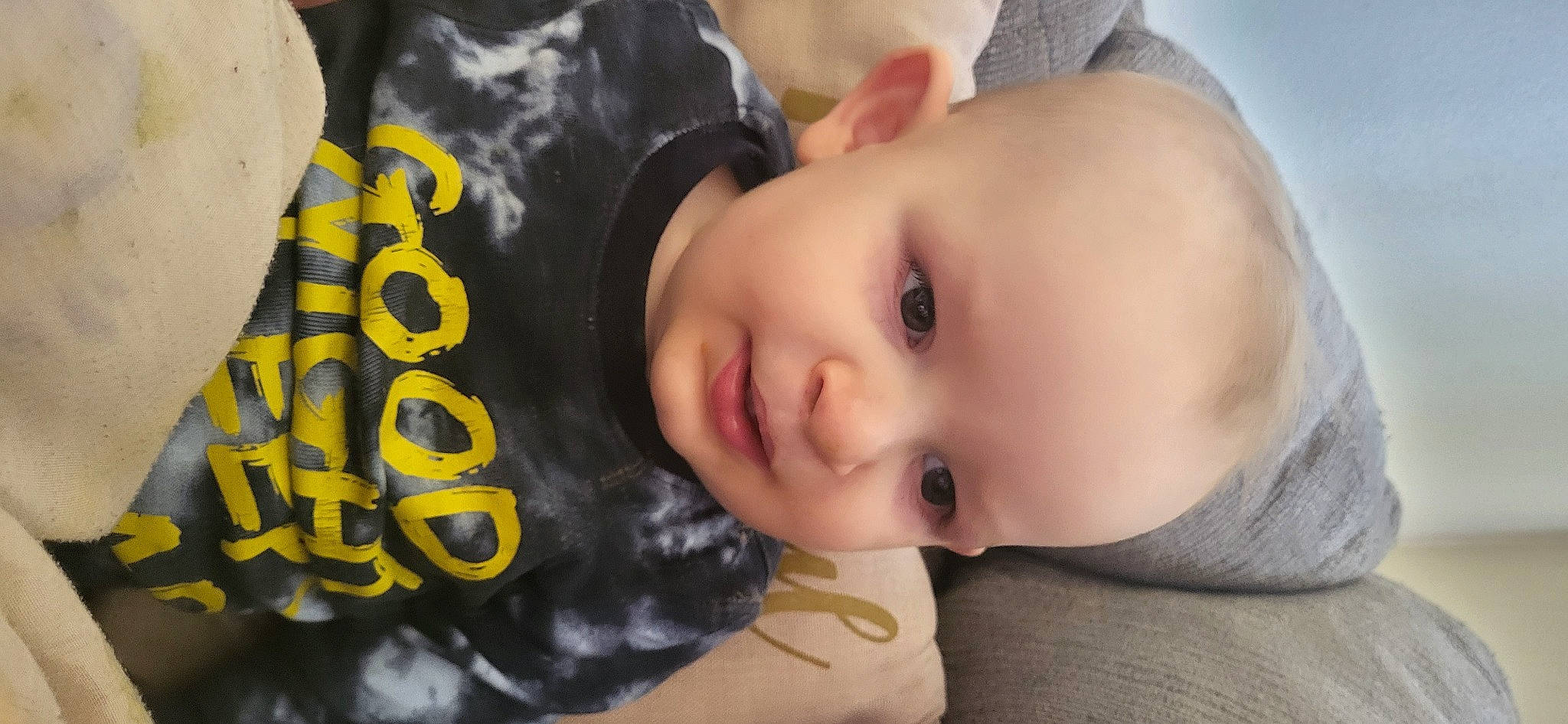 Jax is registered to the contest to win money with this photo: baby, baby_toddler_clothing, cheek, child, chin, eyebrow, eyelash, flash_photography, fun, fur, happy, headgear, iris, lip, mouth, nose, person, portrait_photography, skin, sleeve