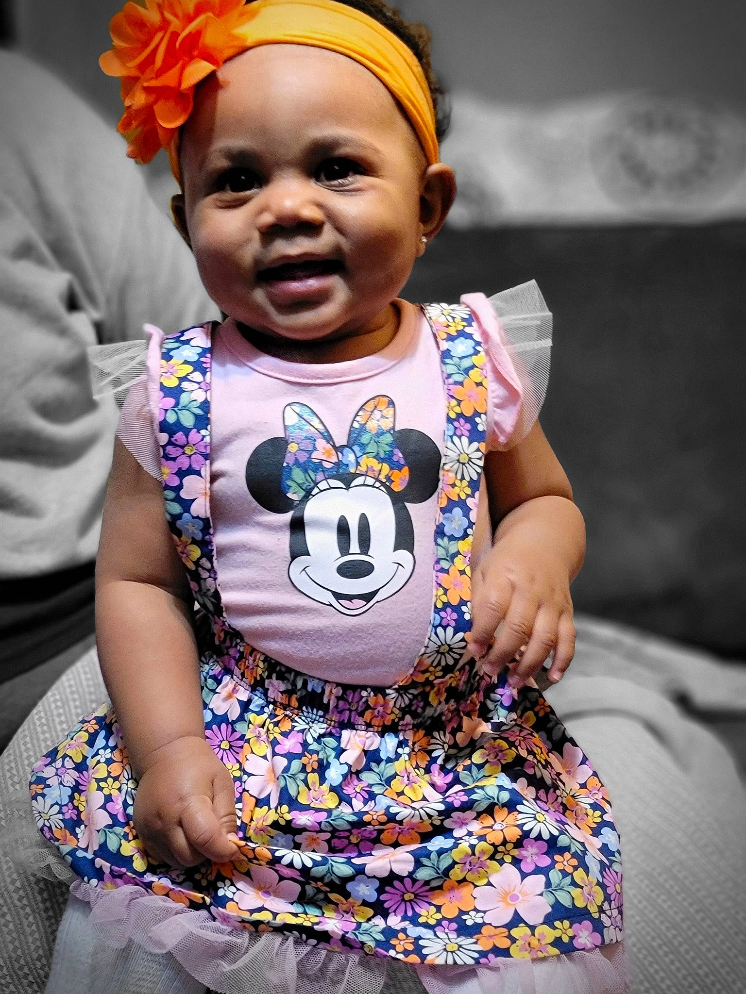 Kalayah is registered to the contest to win money with this photo: baby_toddler_clothing, cheek, chin, cool, dress, eye, facial_expression, fashion, flash_photography, happy, head, human, iris, lip, person, pink, purple, skin, toddler, white