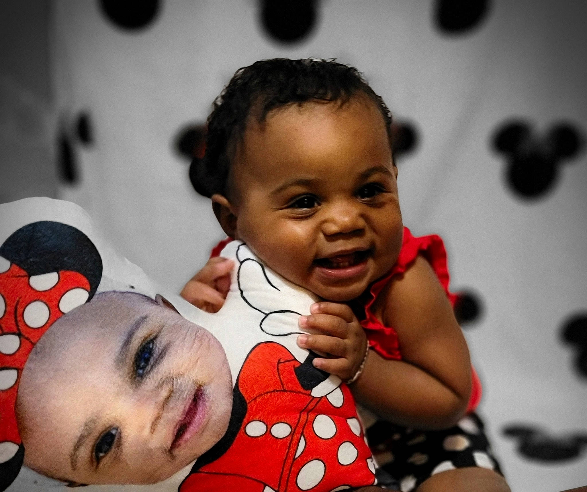 Kalayah is registered to the contest to win money with this photo: baby, baby_toddler_clothing, black, cheek, chin, eye, face, flash_photography, gesture, hairstyle, happy, head, iris, lip, mouth, nose, organ, person, photograph, skin