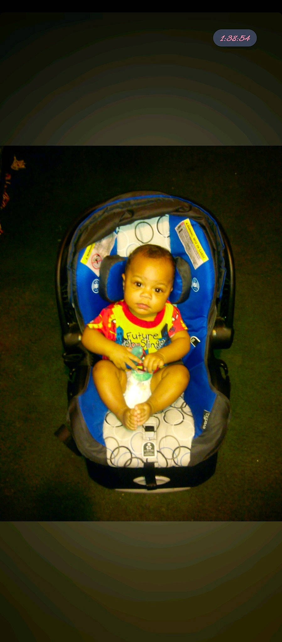 Grant joined the competition — help win amazing prizes! baby, baby_products, baby_toddler_clothing, baby_toys, chair, child, circle, comfort, electric_blue, eye, fun, happy, leisure, person, personal_protective_equipment, play, sitting, thigh, toddler