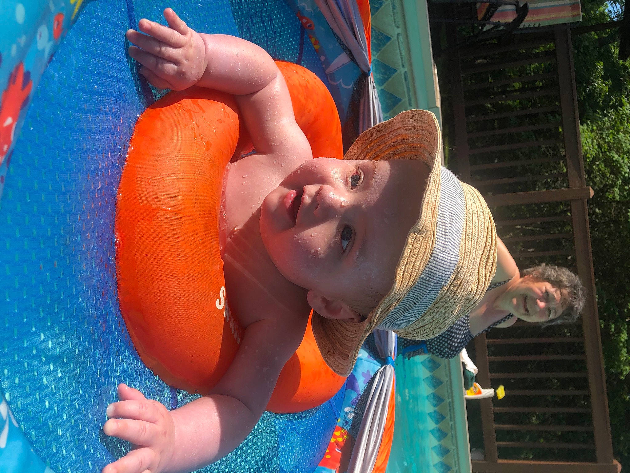 Damion joined the competition — help win amazing prizes! blue, child, city, electric_blue, event, facial_expression, fun, happy, joy, leisure, orange, outdoor_play_equipment, person, play, recreation, smile, snapshot, t_shirt, toddler, tree