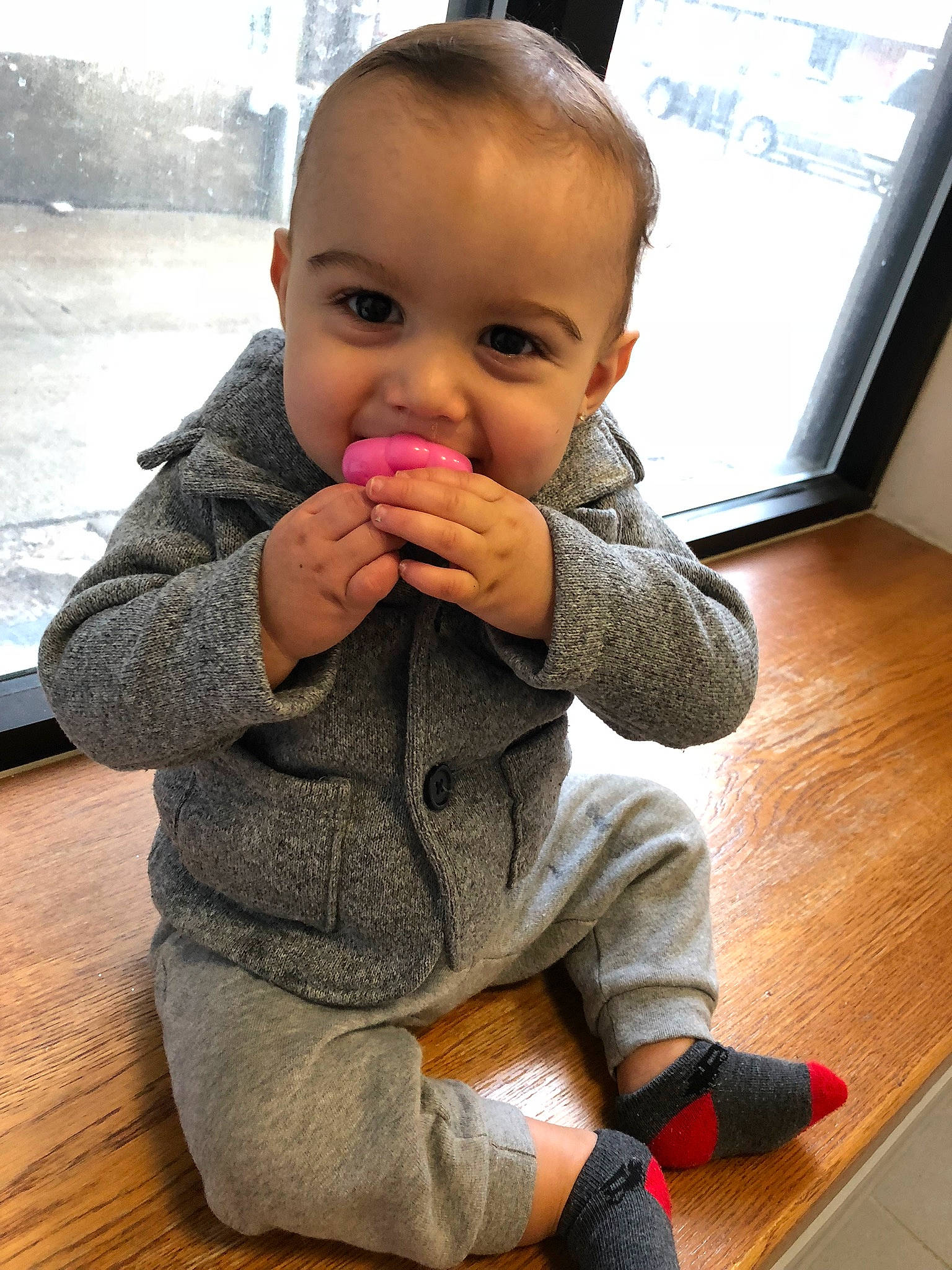 Quinton joined the competition — help win amazing prizes! arm, baby, cheek, child, finger, gesture, hand, head, joy, nose, person, sitting, skin, thumb, toddler