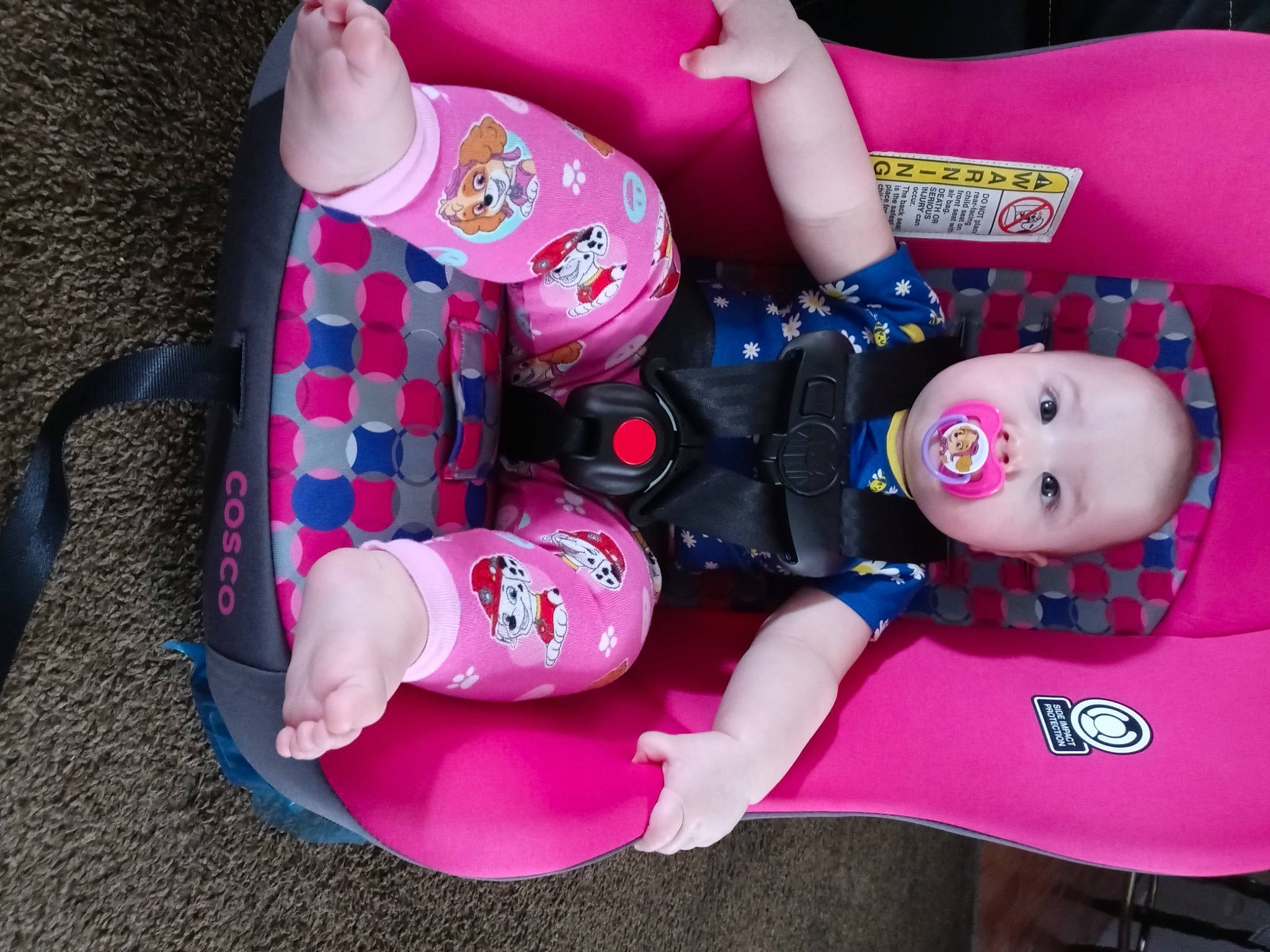 Ciara is registered to the contest to win money with this photo: baby, baby_products, baby_toddler_clothing, baby_toys, carmine, child, doll, fictional_character, magenta, pattern, person, pink, plush, red, sleeve, sock, stuffed_toy, textile, toddler, toy