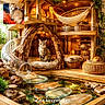 Gizmo joined the competition — help win amazing prizes! animal, basket, cat, cozy, cushion, cute, decor, fish, furniture, indoor, natural_wood, pet, plant, pond, resting_cat, slide, small_pet, tabby_cat, warm_lighting, wooden_cat_house