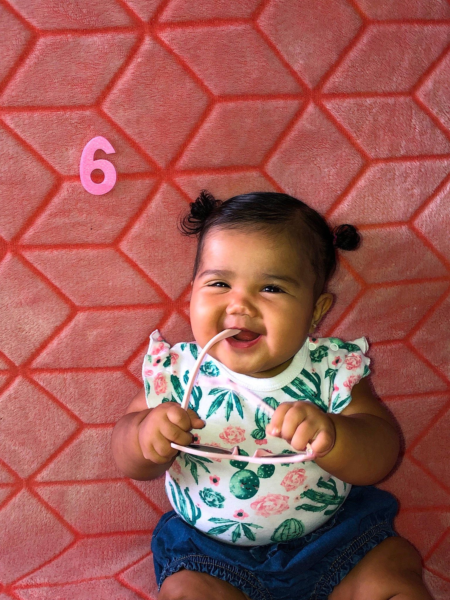 Ellia joined the competition — help win amazing prizes! baby, beauty, cheek, child, chin, face, facial_expression, fun, happy, head, joy, person, pink, sitting, skin, smile, toddler, vacation