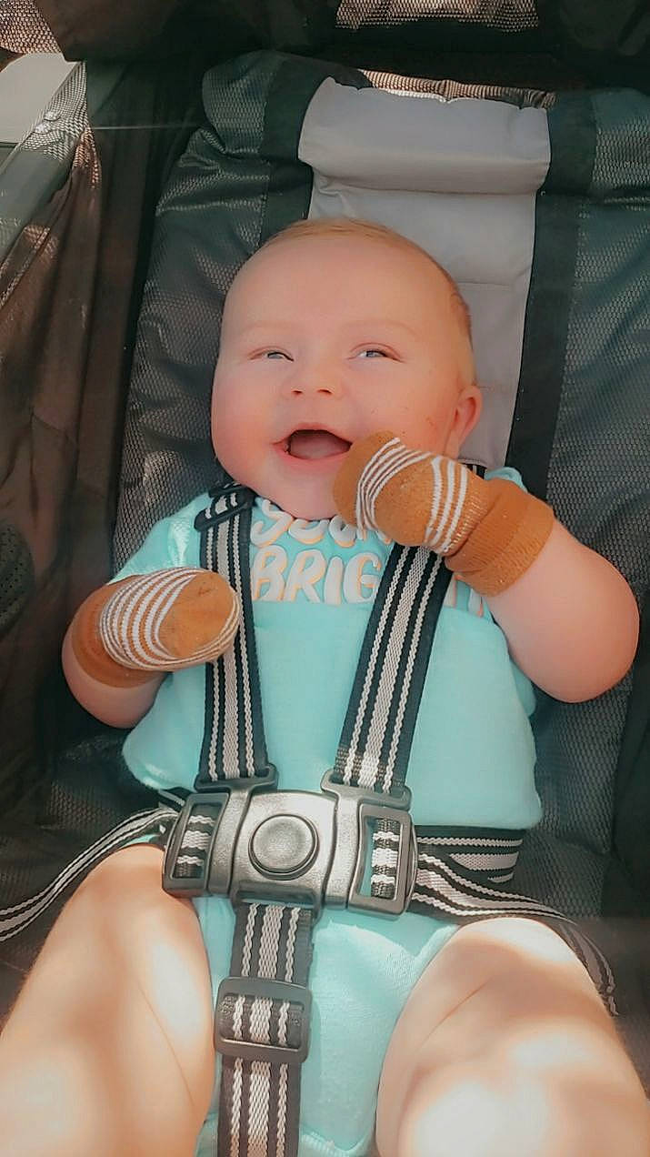 Greyson joined the competition — help win amazing prizes! arm, baby, baby_carriage, baby_products, baby_safety, baby_toddler_clothing, cheek, comfort, eye, finger, hand, nail, organ, person, product, sitting, skin, smile, thigh, thumb