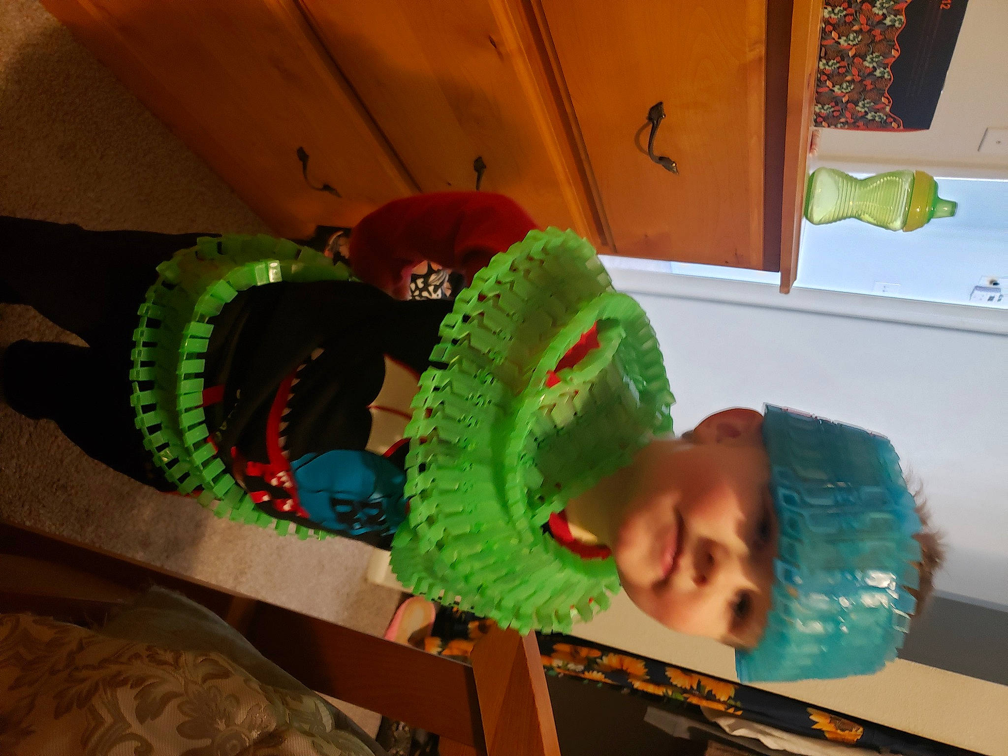 Emmitt joined the competition — help win amazing prizes! animation, baby, baby_products, baby_toys, cap, child, dinosaur, event, fun, happy, hat, headwear, holiday, leisure, party, person, personal_protective_equipment, play, room, stuffed_toy