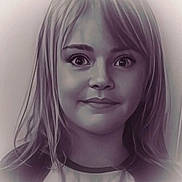 Aurora joined the competition — help win amazing prizes! artwork, child, closeup, detailed, expression, eyes, face, female, girl, grayscale, head_and_shoulders, long_hair, monochrome, painting, portrait, realistic, smile, soft_lighting, studio, young