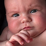 Valerie joined the competition — help win amazing prizes! baby, blue_eyes, chubby, close_up, curious, cute, expression, face, fingers, hand, human, indoors, infant, nude, person, portrait, skin, skin_texture, soft_light, young_child