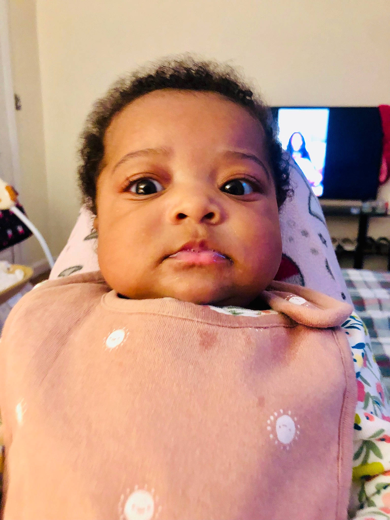 Angelica is registered to the contest to win money with this photo: baby, cheek, chin, ear, eyebrow, eyelash, face, finger, forehead, hairstyle, happy, head, iris, lip, mouth, neck, nose, person, shoulder, skin