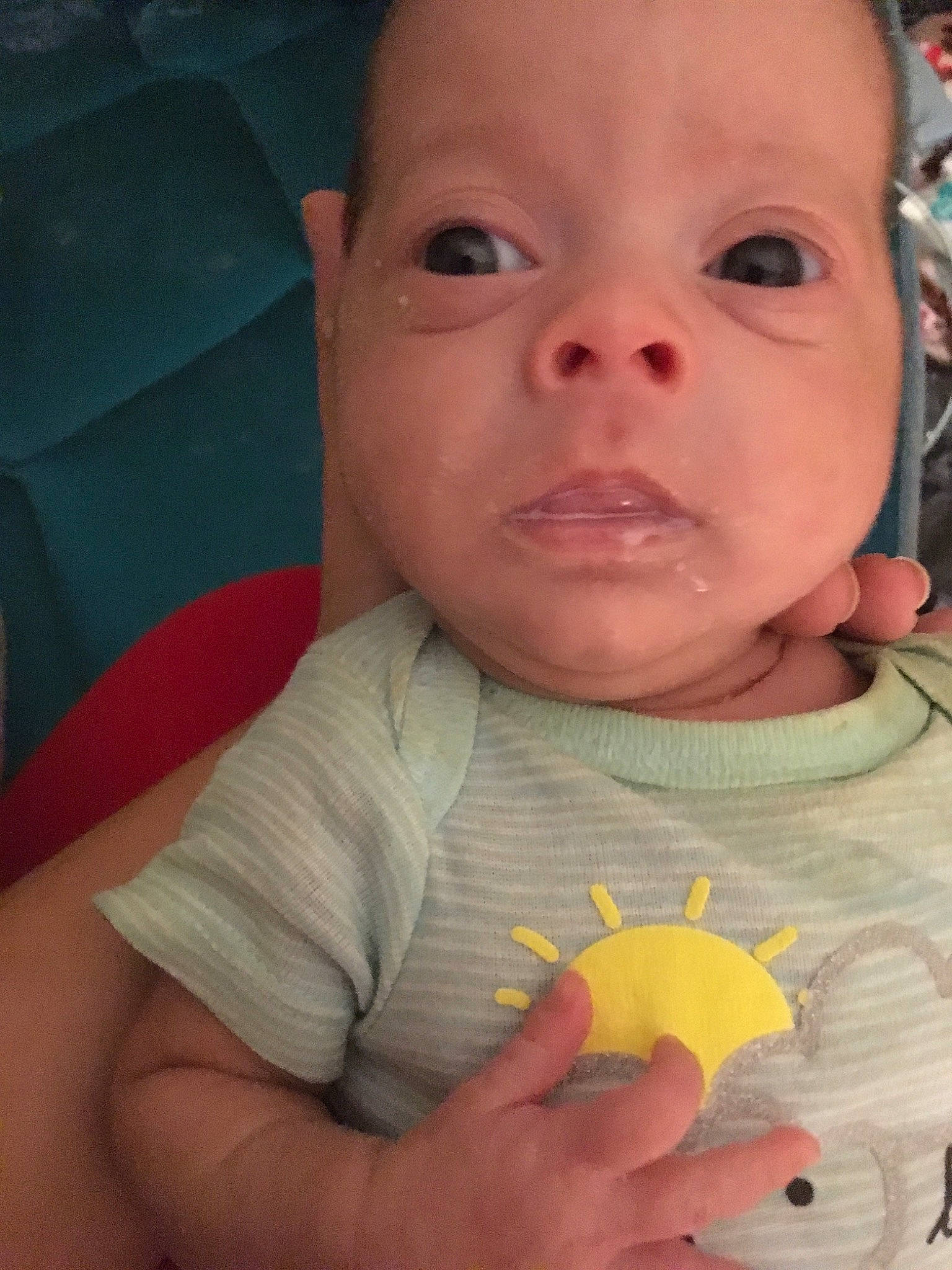 Cheyenne joined the competition — help win amazing prizes! baby, cheek, child, chin, ear, eating, eye, face, finger, hand, head, lip, mouth, neck, nose, person, skin, thumb, toddler, yellow