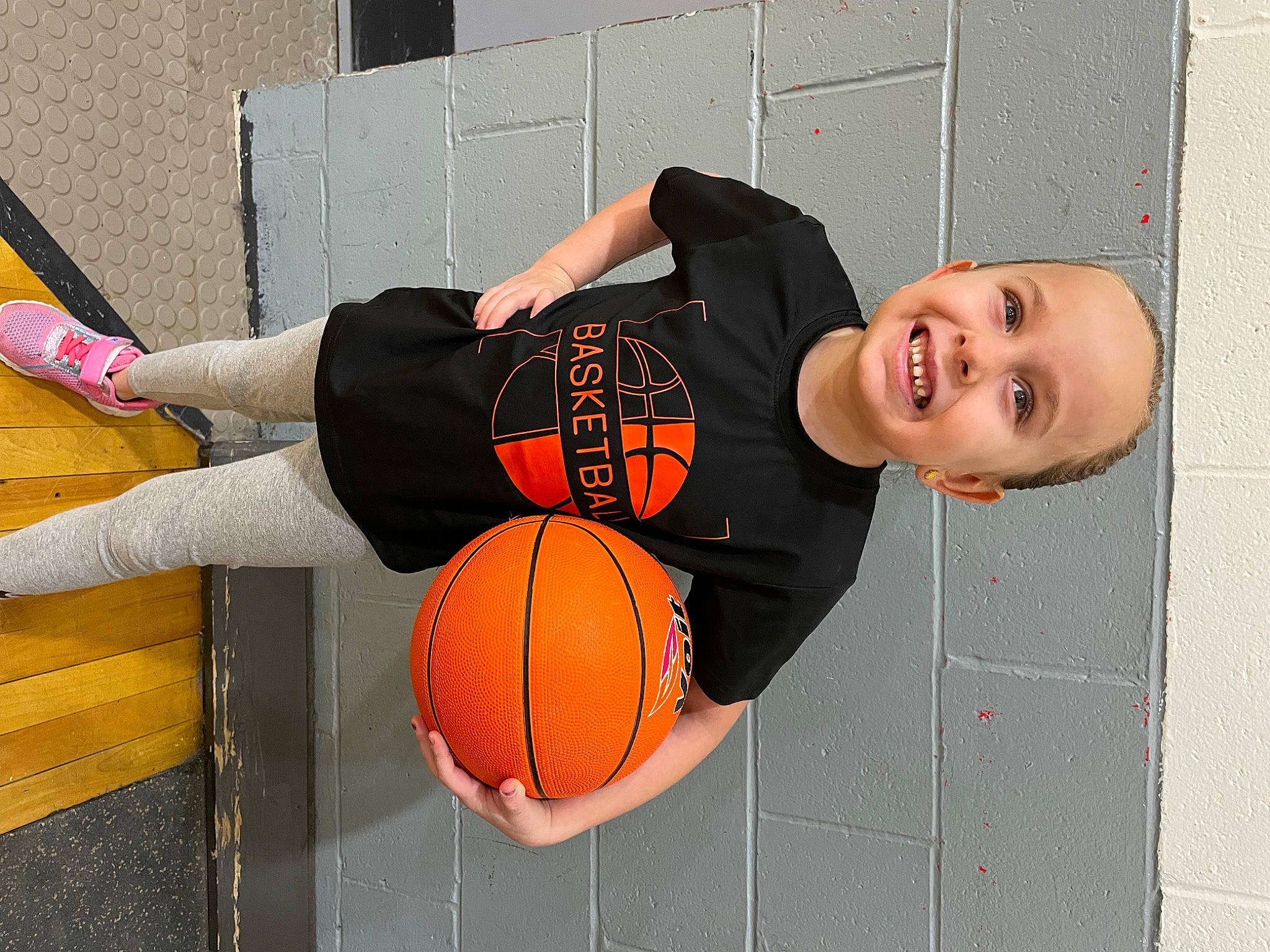 Madelynn joined the competition — help win amazing prizes! ball, ball_game, basketball, football, fun, human_leg, joy, knee, orange, person, player, playing_sports, smile, sports, sports_equipment, sports_toy, sports_uniform, sportswear, team_sport, thigh