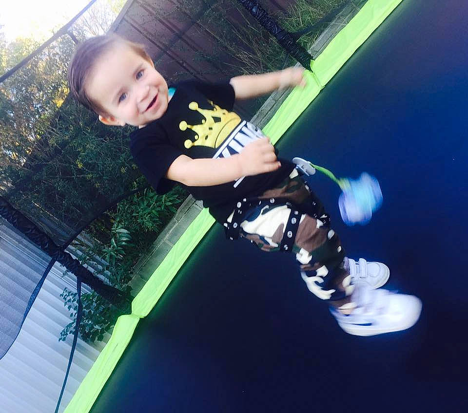 Jahkai joined the competition — help win amazing prizes! baby, black_hair, child, cool, fun, outdoor_play_equipment, person, photography, play, recreation, sky, swing, t_shirt, toddler, tree, water