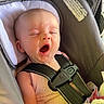 Vivian joined the competition — help win amazing prizes! baby, car_seat, yawning, infant, blanket, straps, child, sleepy, cute, pink_clothing, seatbelt, car_interior, small_person, resting, face, portrait, indoors, nap_time, toddler, safety_harness