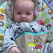 Vivian joined the competition — help win amazing prizes! baby, baby_seat, bee, blanket, child, clothing, colorful, comfort, cute, flower, indoors, infant, mushrooms, pacifier, panda_print, pattern, portrait, smiling, soft_toys, winnie_the_pooh