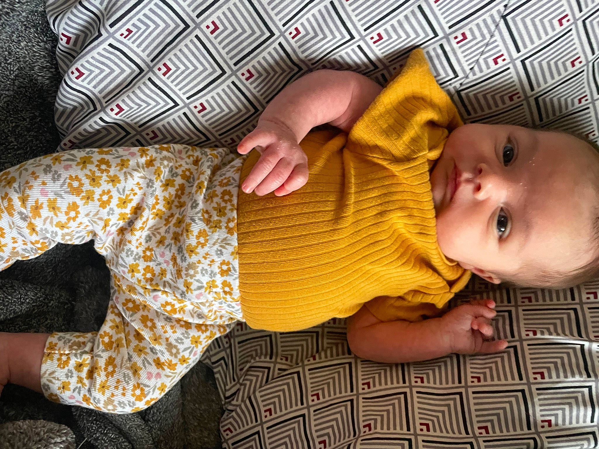 Hendrix joined the competition — help win amazing prizes! baby, baby_toddler_clothing, cheek, child, comfort, eye, finger, human_body, iris, mammal, mouth, nail, nose, pattern, people, person, skin, sleeve, textile, toddler