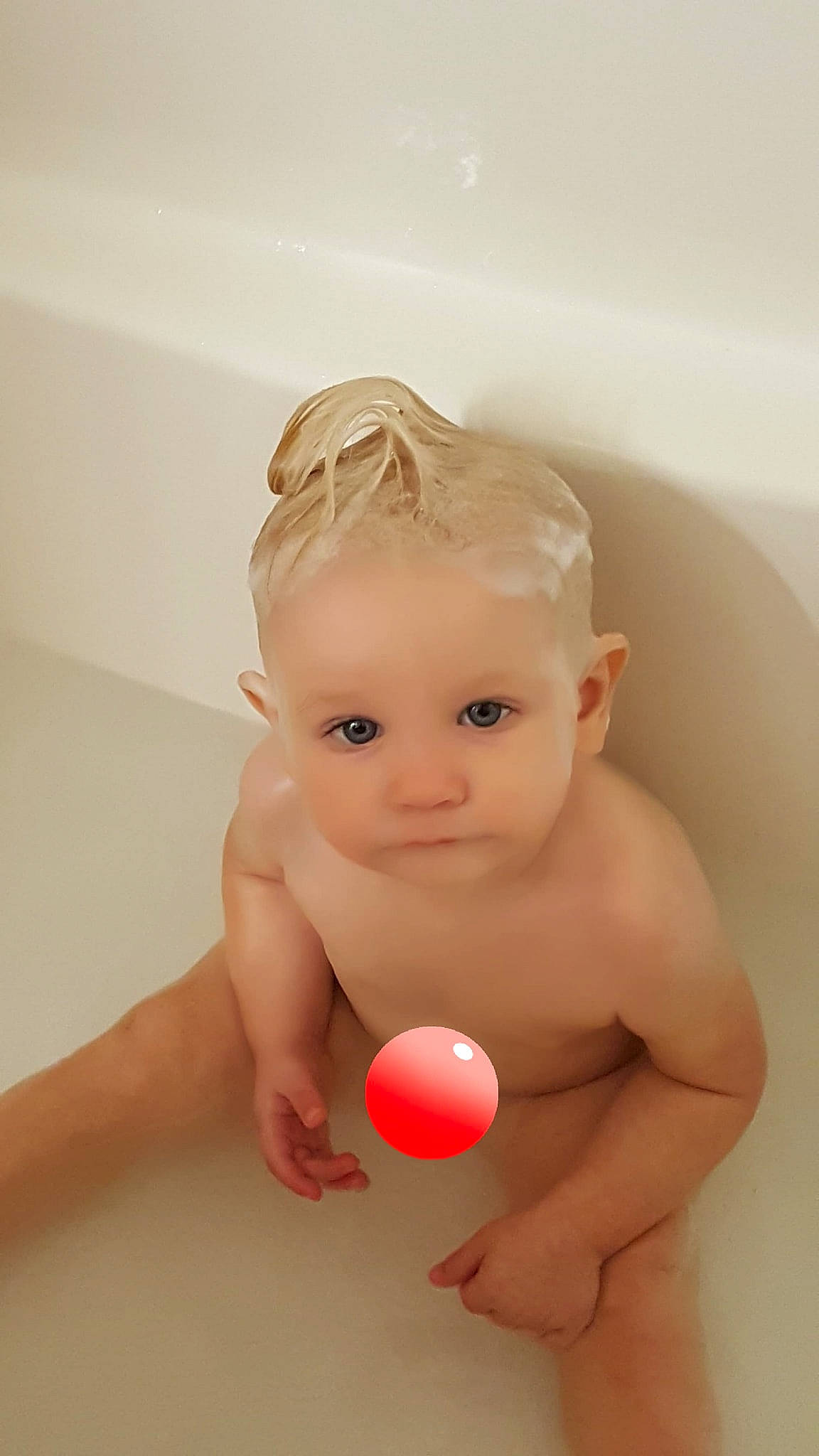 Raylynn Livingston is registered to the contest to win money with this photo: bathing, child, girl, hand, infant, person, skin, toddler