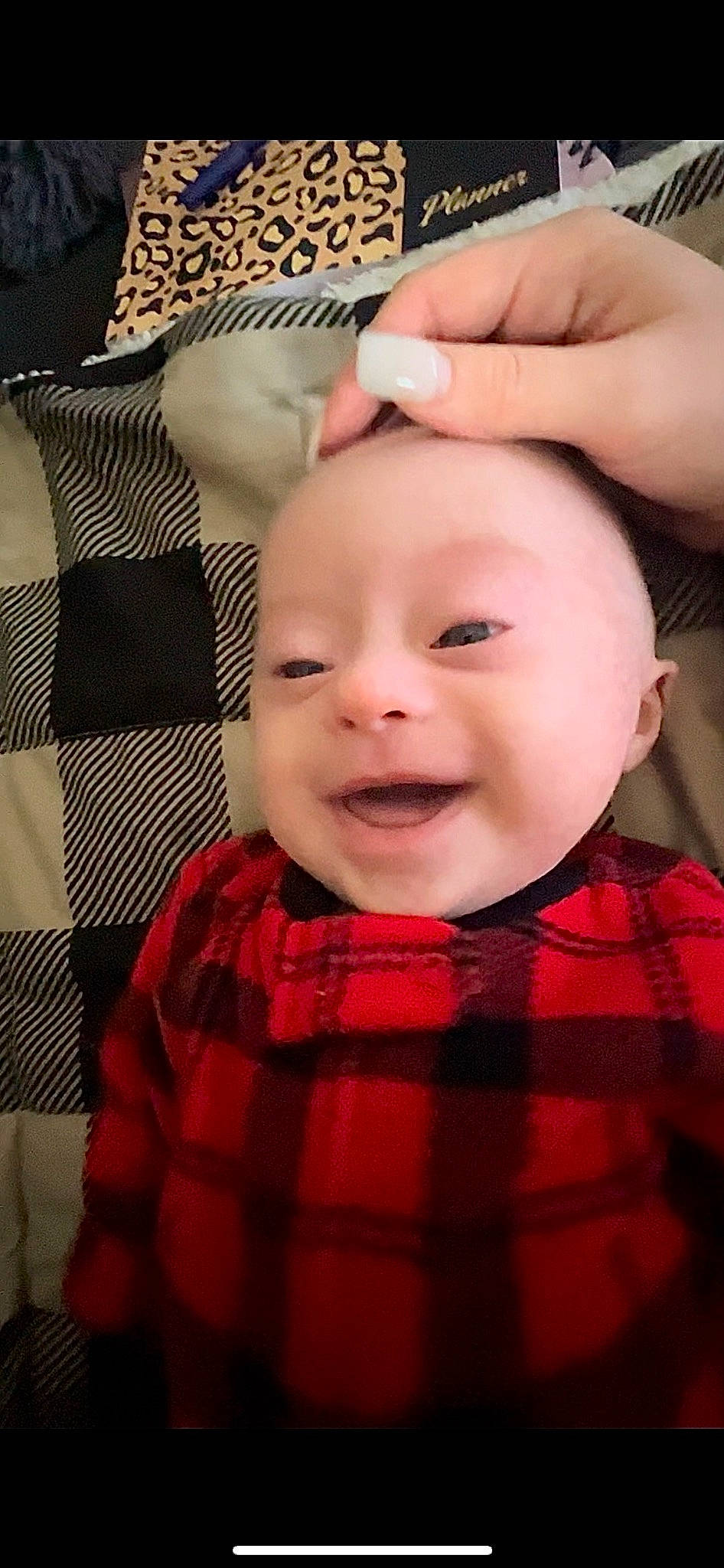Lucian joined the competition — help win amazing prizes! baby, baby_toddler_clothing, cheek, child, collar, comfort, eyelash, fun, happy, head, lip, nose, pattern, person, pink, plaid, skin, sleeve, smile, tartan