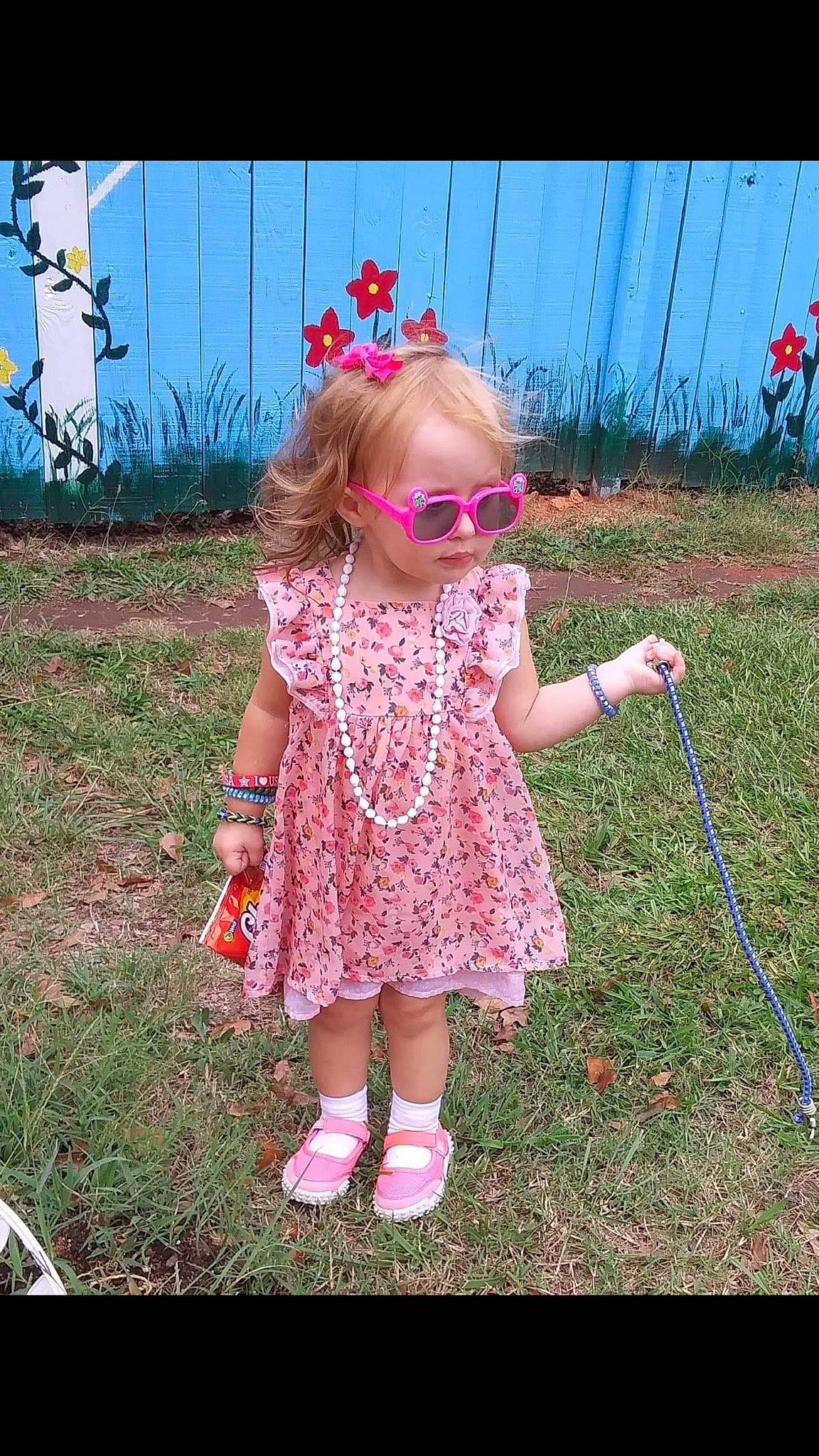 Haydence joined the competition — help win amazing prizes! child, dress, fashion_accessory, flower, fun, grass, happy, headgear, meadow, person, pink, plant, play, recreation, spring, summer, toddler, wildflower