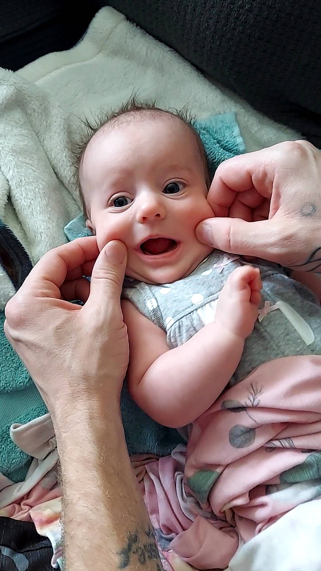 Catherine joined the competition — help win amazing prizes! baby, baby_toddler_clothing, cheek, comfort, eye, face, finger, gesture, hand, happy, head, iris, lip, mouth, nail, nose, person, pink, skin, thumb