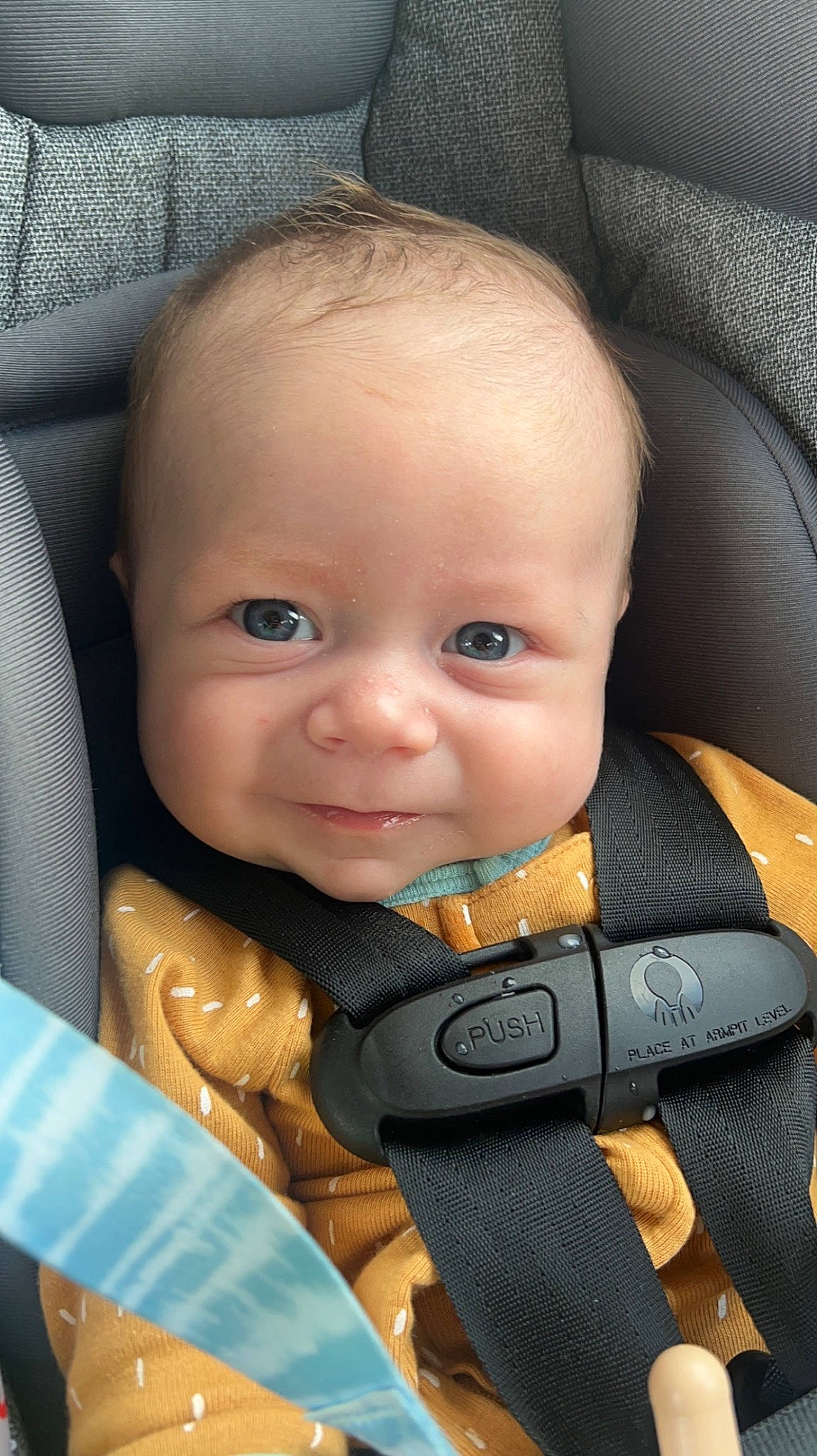Luciano joined the competition — help win amazing prizes! auto_part, baby, baby_carriage, baby_in_car_seat, baby_products, baby_safety, baby_toddler_clothing, car_seat, cheek, child, comfort, eyebrow, head, iris, person, product, seat_belt, sitting, skin, smile