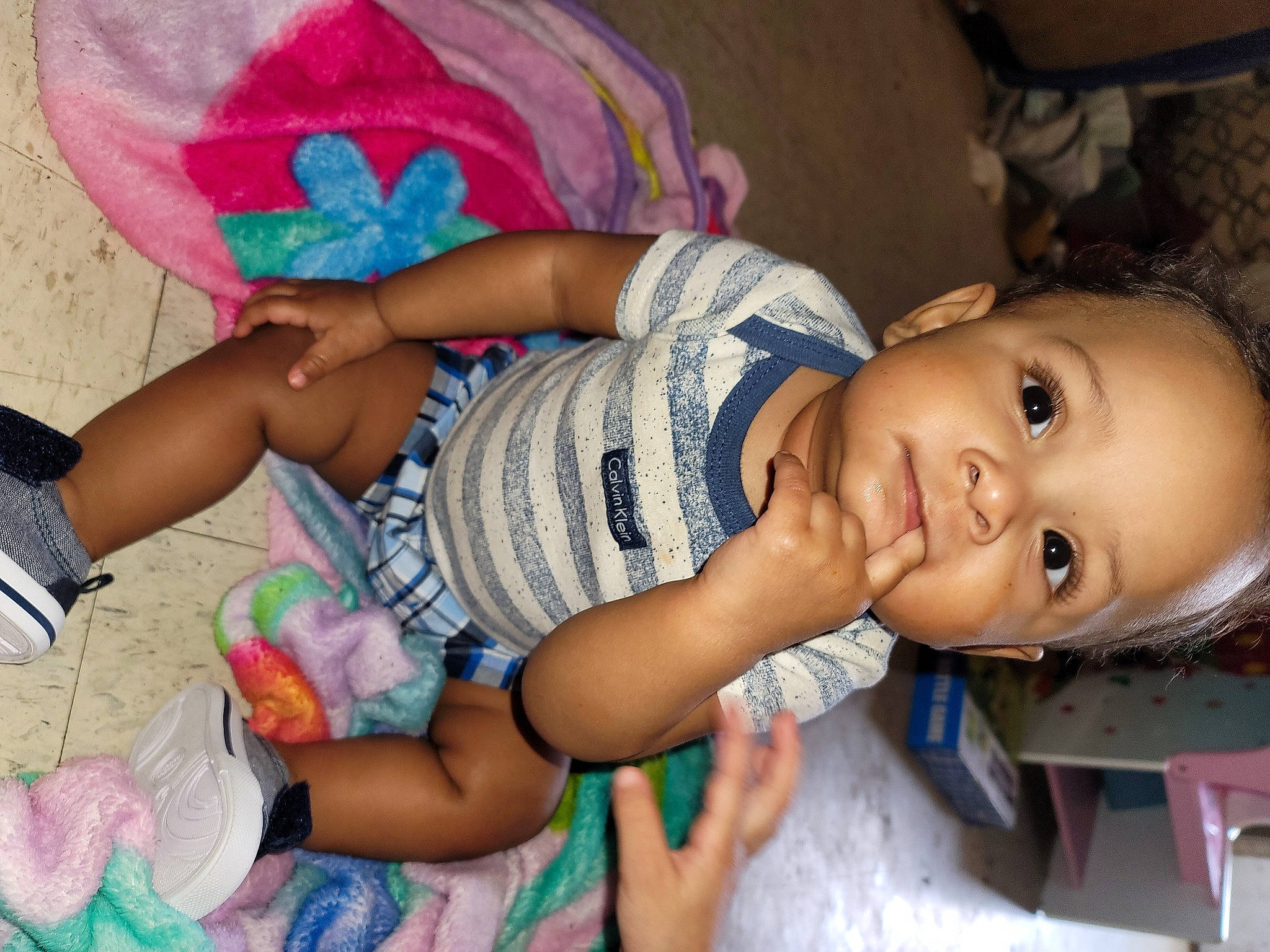 Davion is registered to the contest to win money with this photo: adaptation, arm, baby_toddler_clothing, cheek, facial_expression, finger, fun, hand, happy, human, human_body, leg, mouth, nail, person, pink, skin, smile, summer, thigh