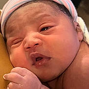 Journey joined the competition — help win amazing prizes! newborn, baby, infant, face, hand, sleepy, hospital_cap, skin, close_up, person, child, resting, cute, tiny, fresh, new_life, hospital, parent, love, soft