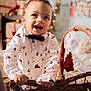 Swann participe au concours pour gagner de l'argent avec cette photo : toddler, child, smiling, basket, christmas, holiday, decorations, bokeh, gifts, indoors, festive, bow_tie, white_shirt, happy, portrait, cute, celebration, holiday_lights, wicker, seasonal