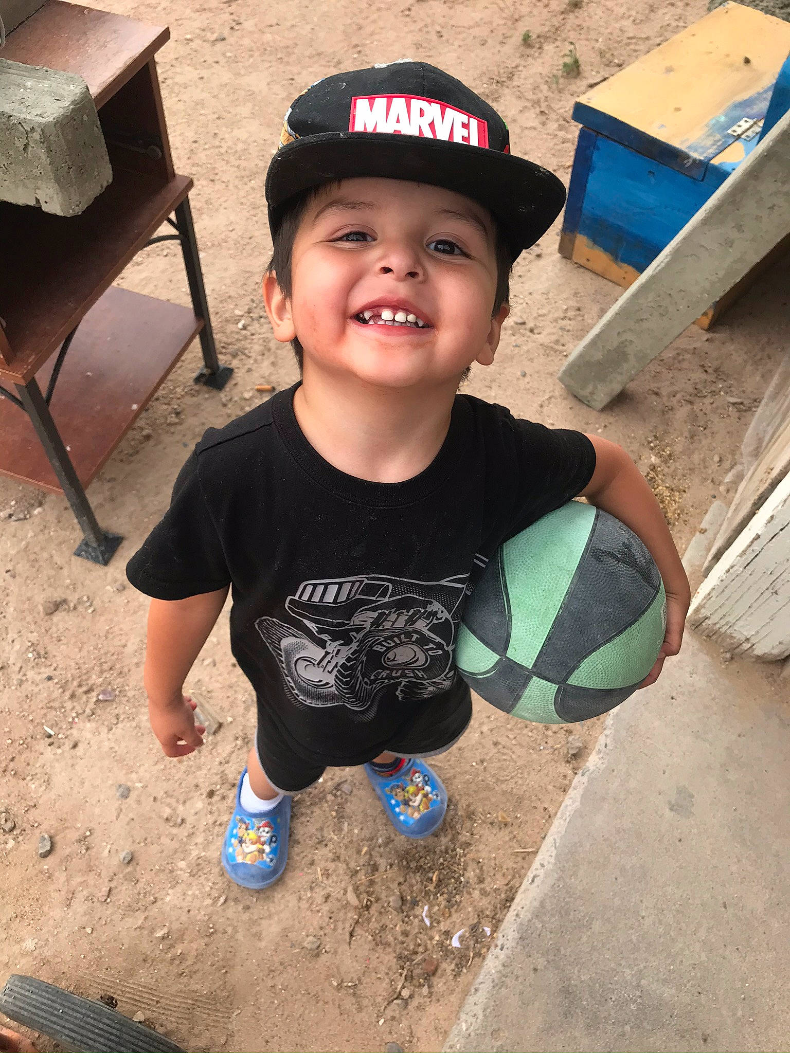 Orion joined the competition — help win amazing prizes! cap, child, fun, head, headgear, headwear, joy, person, play, smile, soil, summer, t_shirt, toddler, vacation