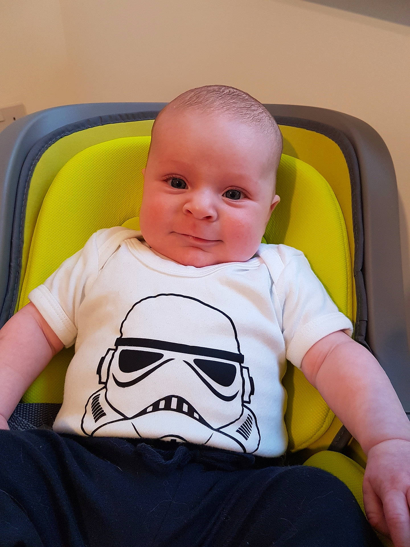 Ewan joined the competition — help win amazing prizes! child, facial_expression, hairstyle, human_positions, infant, people, person, play, product, skin, smile, toddler, yellow