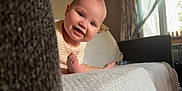 Lyla joined the competition — help win amazing prizes! baby, blanket, child, couch, cozy, curtains, cute, foot, furniture, happy, home, indoor, infant, light, living_room, person, playful, portrait, smiling, window