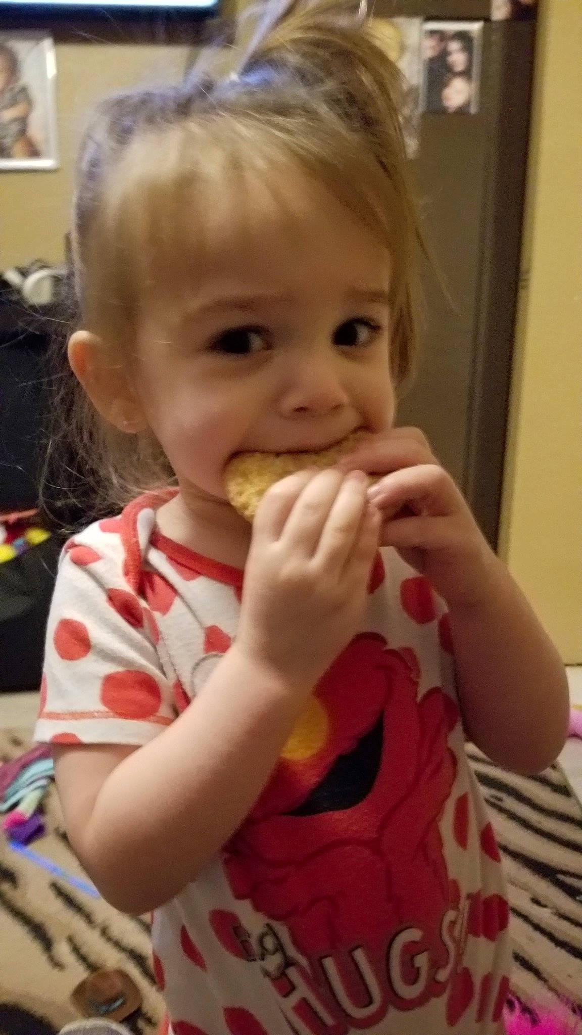 Gabrianna is registered to the contest to win money with this photo: baby, cheek, child, ear, eating, eye, face, finger, joy, lip, mouth, nose, person, skin, smile, thumb, toddler