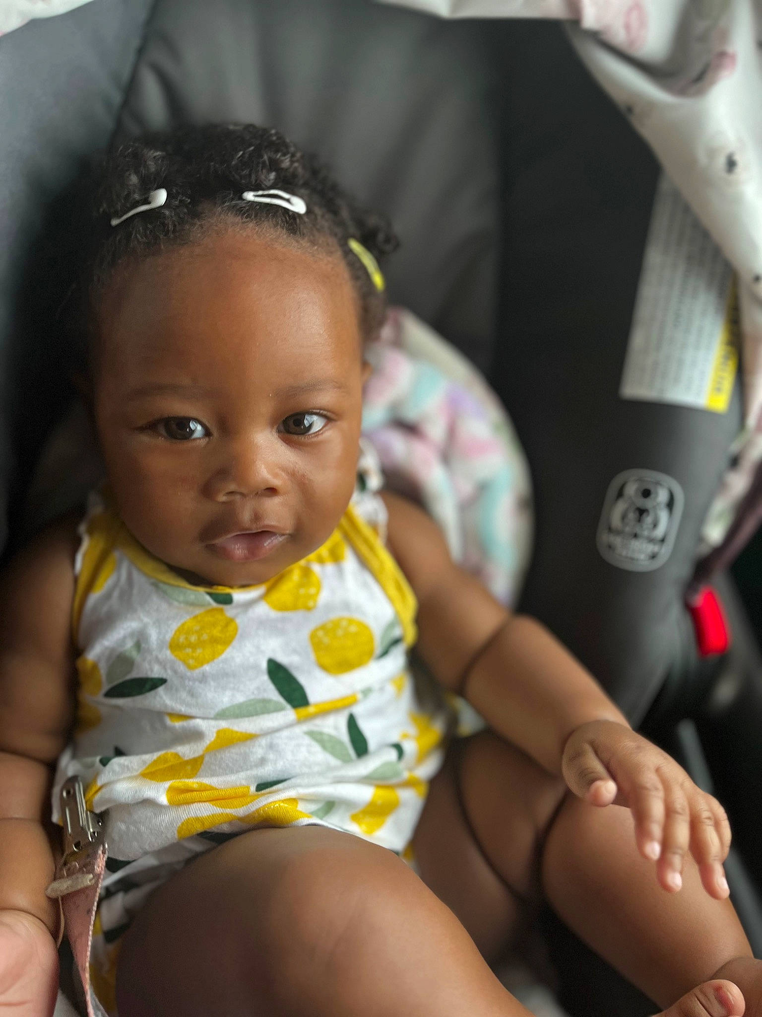 Kailah joined the competition — help win amazing prizes! arm, baby, baby_toddler_clothing, car_seat_cover, cheek, eye, finger, flash_photography, fun, happy, head_restraint, iris, person, seat_belt, skin, steering_wheel, sunglasses, thigh, toddler, vehicle_door