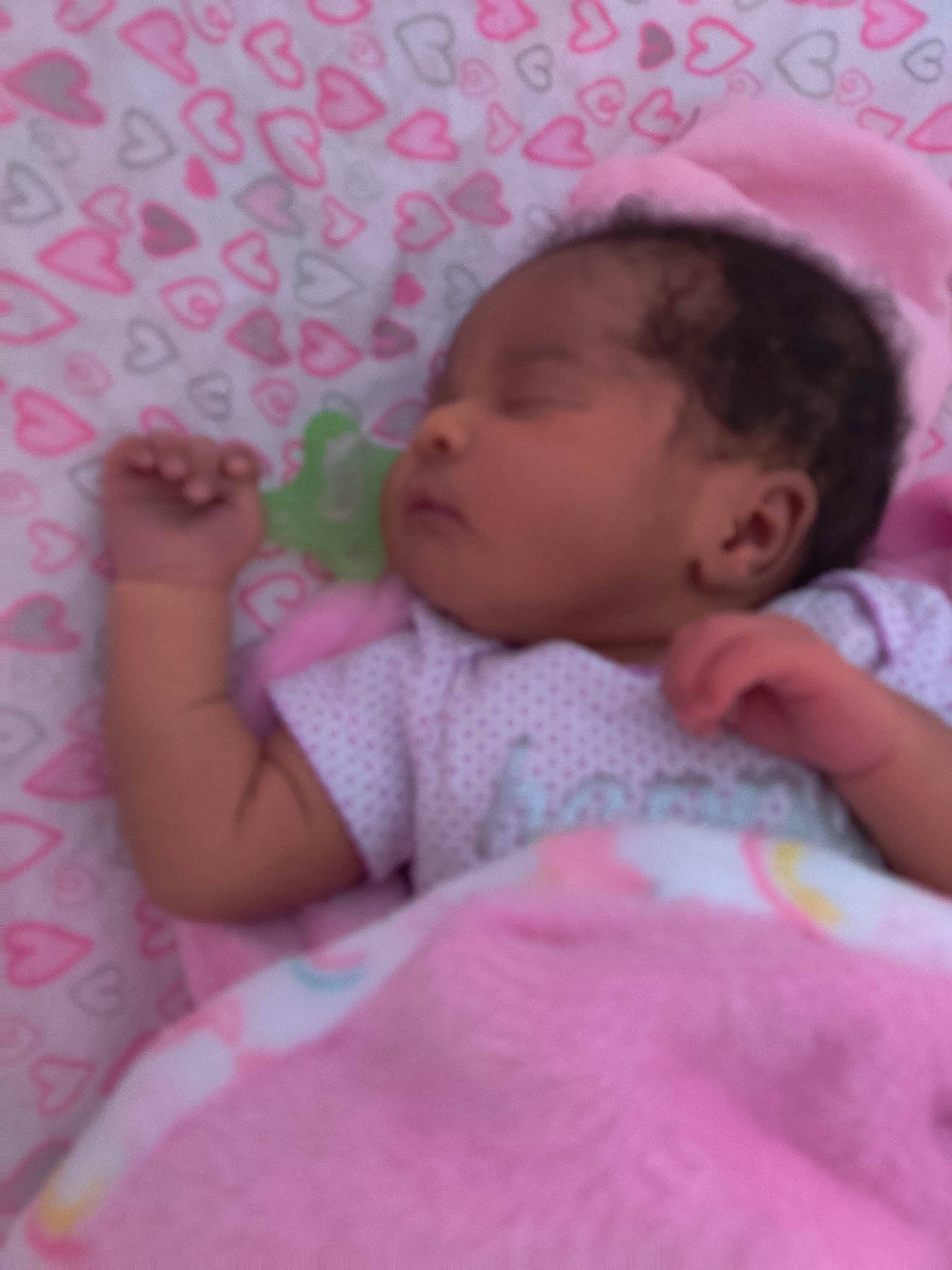 Renesmee is registered to the contest to win money with this photo: baby, bed, bedtime, cheek, child, lip, mouth, nap, nose, person, pink, skin, sleep, textile, toddler