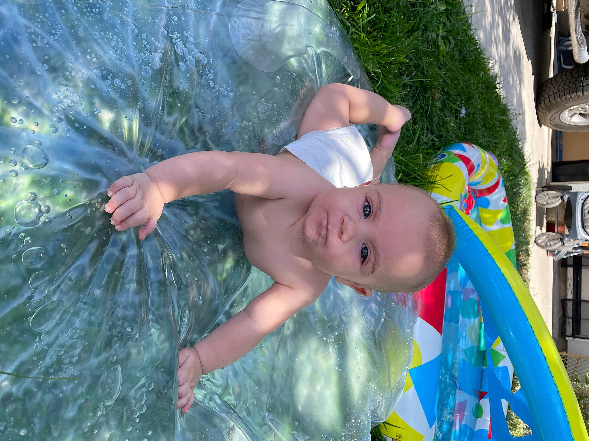 Cassius joined the competition — help win amazing prizes! azure, baby, barechested, bathing, body_of_water, child, fun, grass, happy, hat, leisure, people_in_nature, person, plant, recreation, summer, swimwear, toddler, tree, vacation