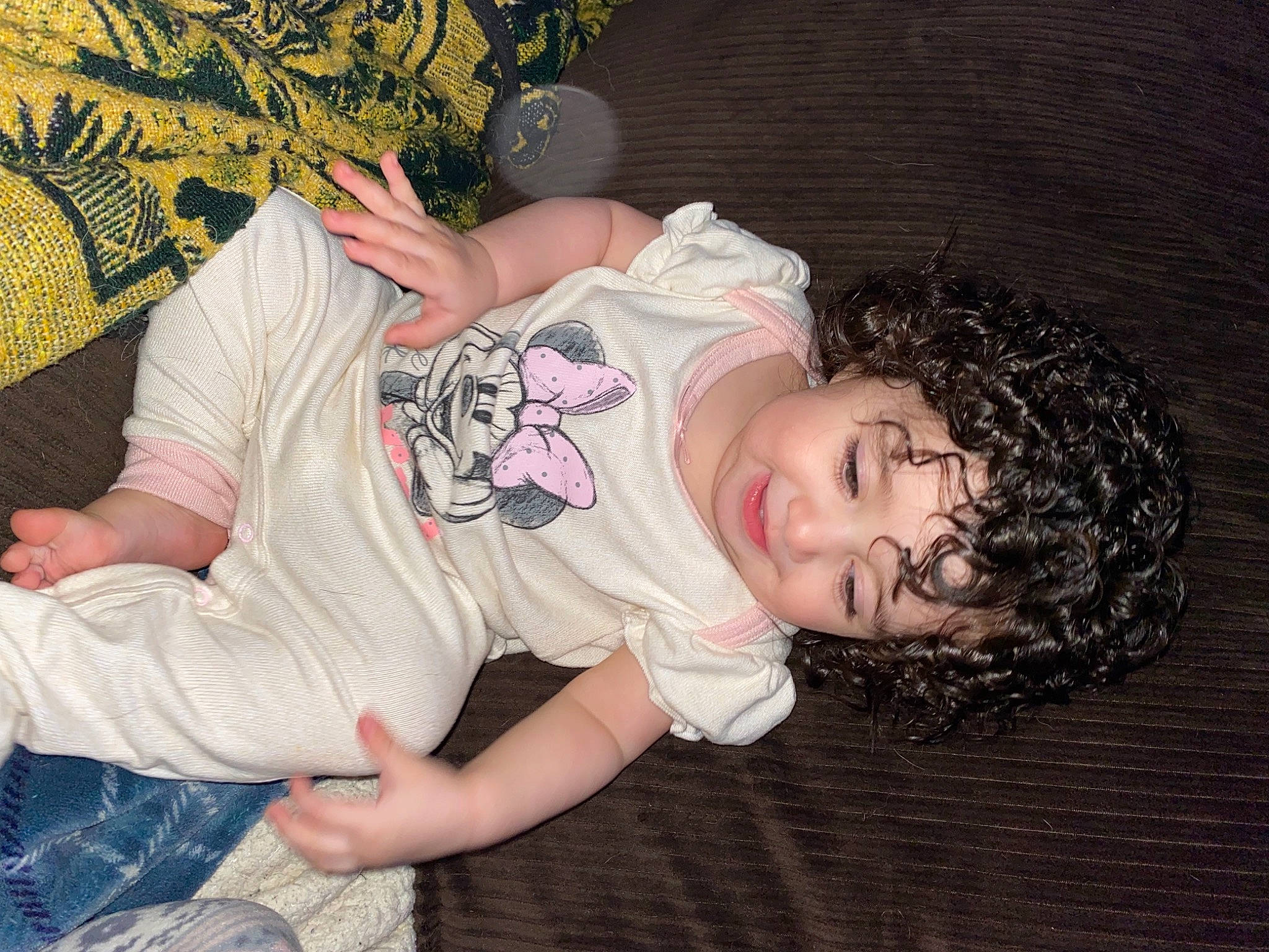 Kyla is registered to the contest to win money with this photo: arm, baby, baby_toddler_clothing, cheek, child, comfort, fun, grass, hand, happy, leg, pattern, person, pink, plant, sitting, skin, sleeve, thigh, toddler
