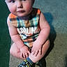 baby, black_shoes, carpet, casual_wear, child, chubby_cheeks, cross_legged, cute, feet, hands, indoor, infant, legs, looking_up, person, plaid_clothing, shoes, sitting, yellow_details, young_child