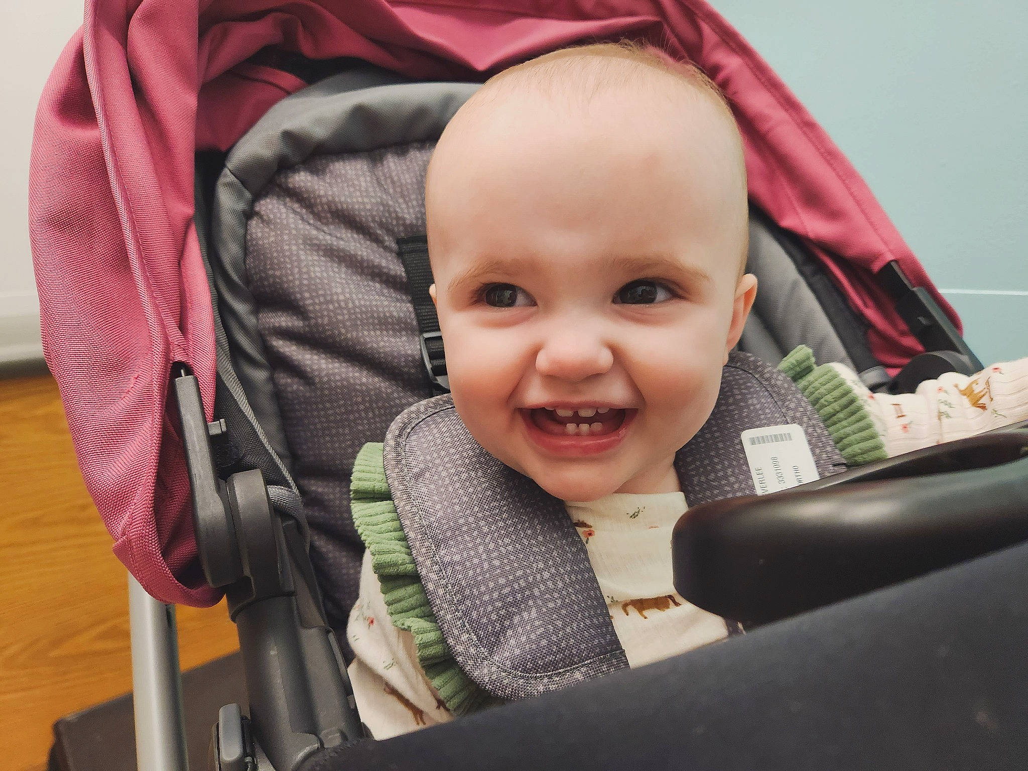 Everlee is registered to the contest to win money with this photo: auto_part, baby, baby_carriage, baby_products, baby_safety, baby_toddler_clothing, car_seat, carmine, child, comfort, fashion_accessory, happy, infant_bed, joy, magenta, person, product, service, sitting, smile