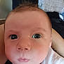 Jameson joined the competition — help win amazing prizes! baby, face, closeup, wide_eyes, curious, infant, skin, expression, person, head, indoors, young_child, human, child, portrait, white_clothing, cute, newborn, baby_face, baby_skin