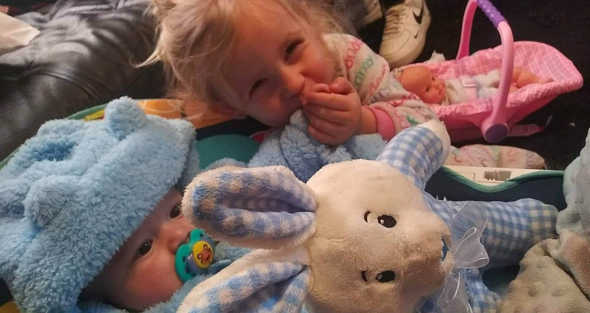 Serenity is registered to the contest to win money with this photo: baby, bedtime, child, joy, nap, person, play, plush, sleep, stuffed_toy, textile, toddler, toy